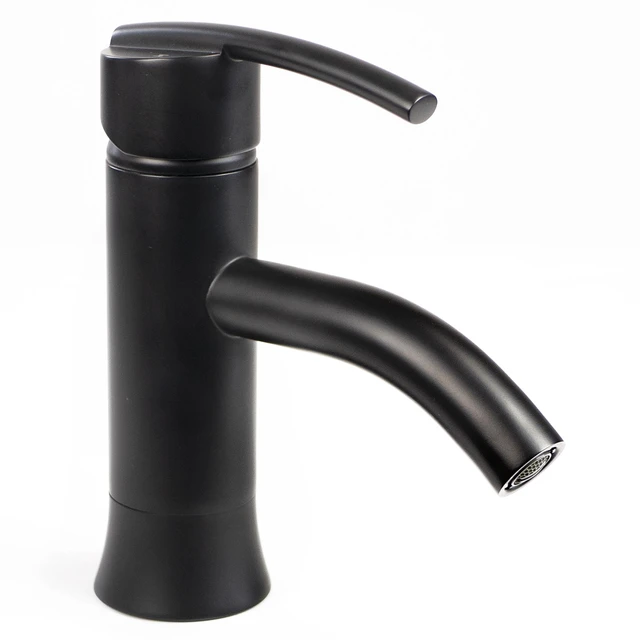Main image of Eisen Home Waverly 7" Single Hole Single Handle Bathroom Sink Vanity Faucet, Matte Black
