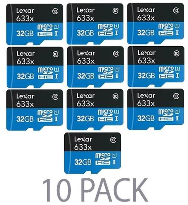 Main image of 10-Pack Lexar 32GB microSDHC High-Performance 633x Class 10 UHS-I Memory Card