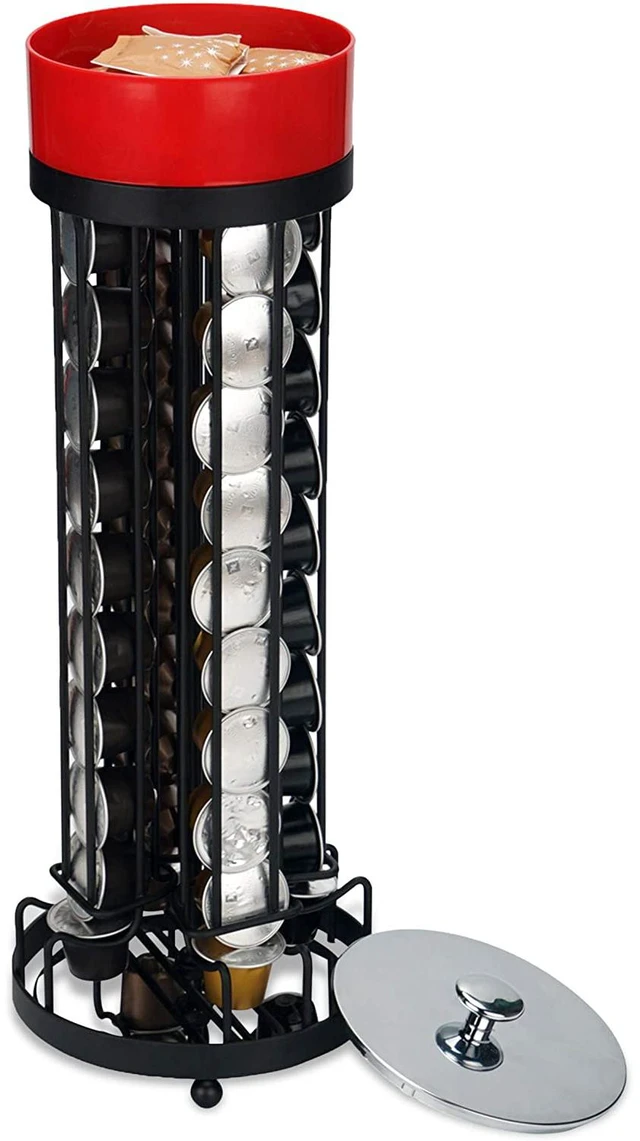 Main image of Coffee Pod Capsule Carousel Holder Rack with Sugar Compartment, Spin 360