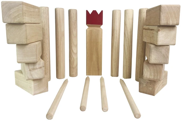 Alt view image 2 of 7 - Kubb Game Premium Set Outdoor Backyard Tossing Game Wooden Set with Carrying Bag