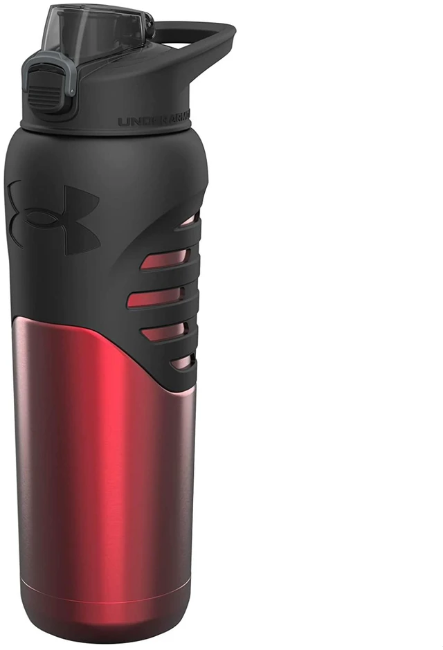 Main image of Dominate Stainless Steel Water Bottle, 24oz, Silicon Body Grip, Vacuum Insulated, Leak Proof - Red - Small to Light Scratches