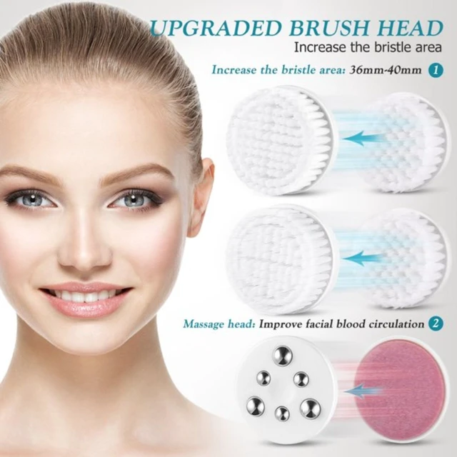 Alt view image 2 of 7 - Etereauty 5-in-1 Electric Facial Cleansing Brush Face Body Exfoliating Scrubber