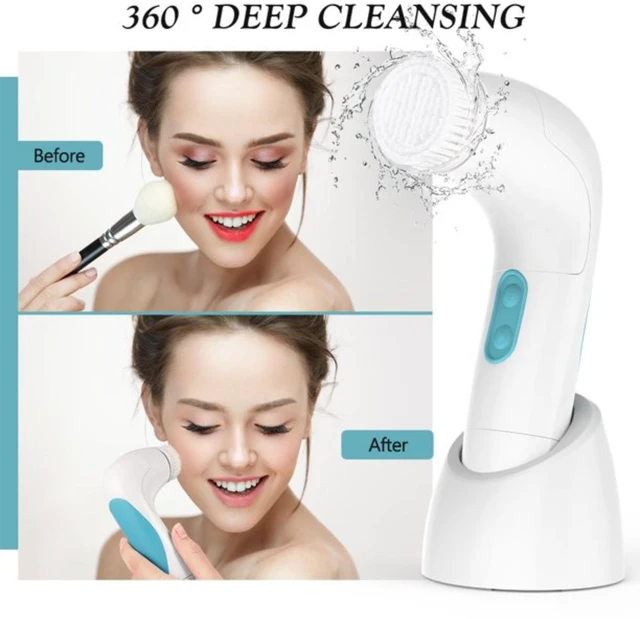 Alt view image 3 of 7 - Etereauty 5-in-1 Electric Facial Cleansing Brush Face Body Exfoliating Scrubber