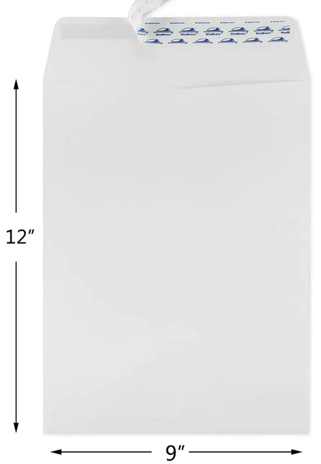 Alt view image 3 of 7 - 250 Count White Catalog Envelopes Peel & Seal 9'' x 12'' Standard Letter Size