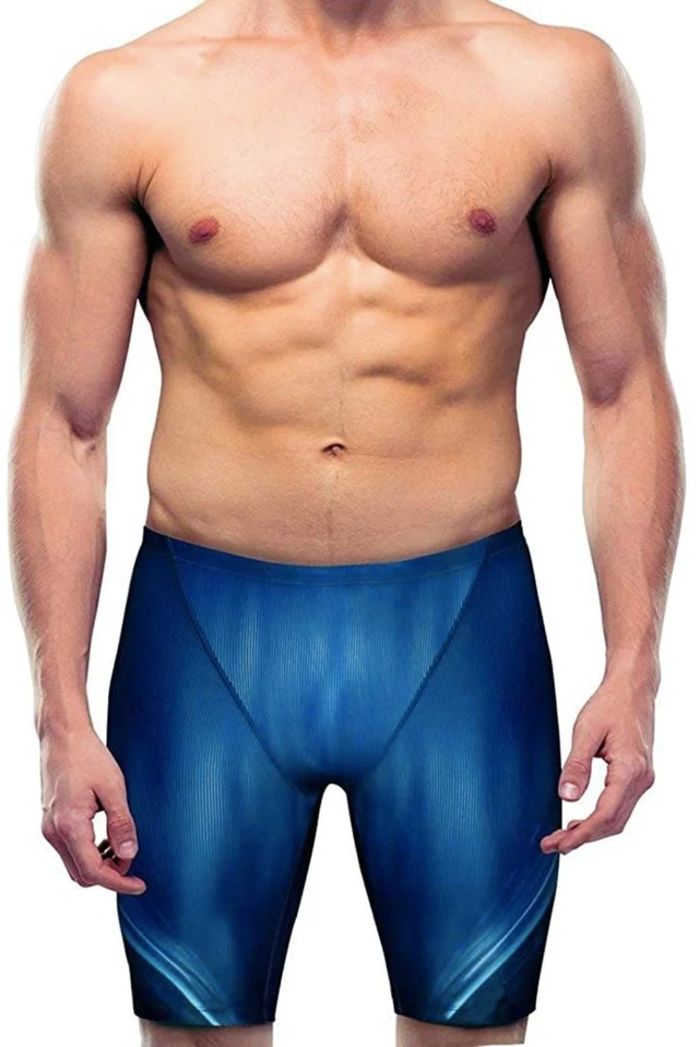 Main image of Men's Swim Jammers Quick Dry Blue Swimsuit Professional Training Trunks S-XL New