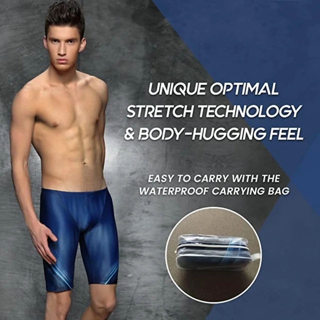 Alt view image 3 of 7 - Men's Swim Jammers Quick Dry Blue Swimsuit Professional Training Trunks S-XL New