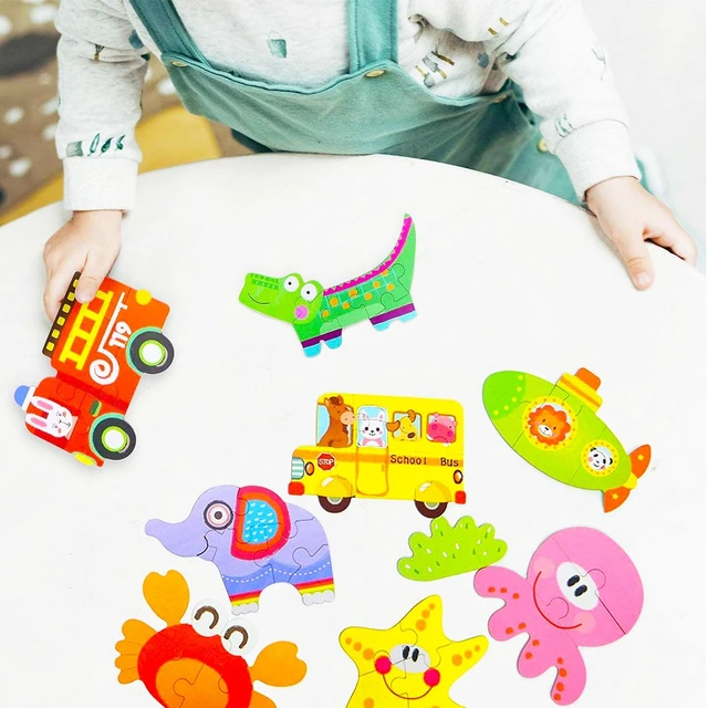 Alt view image 2 of 4 - 6-in-1 Wooden Animal Puzzles for Toddlers Ages 2-6 Educational Toy Gift