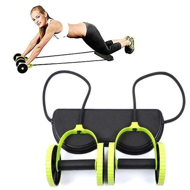 Alt view image 2 of 5 - 10-in-1 Ab Roller Wheel Kit Resistance Bands Knee Pad Core Abdominal Workout New