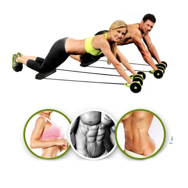 Alt view image 3 of 5 - 10-in-1 Ab Roller Wheel Kit Resistance Bands Knee Pad Core Abdominal Workout New