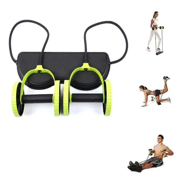 Alt view image 4 of 5 - 10-in-1 Ab Roller Wheel Kit Resistance Bands Knee Pad Core Abdominal Workout New