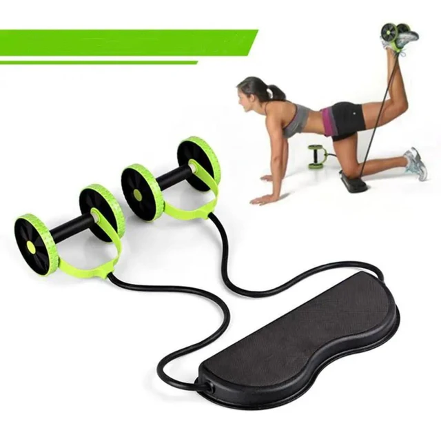 Alt view image 5 of 5 - 10-in-1 Ab Roller Wheel Kit Resistance Bands Knee Pad Core Abdominal Workout New