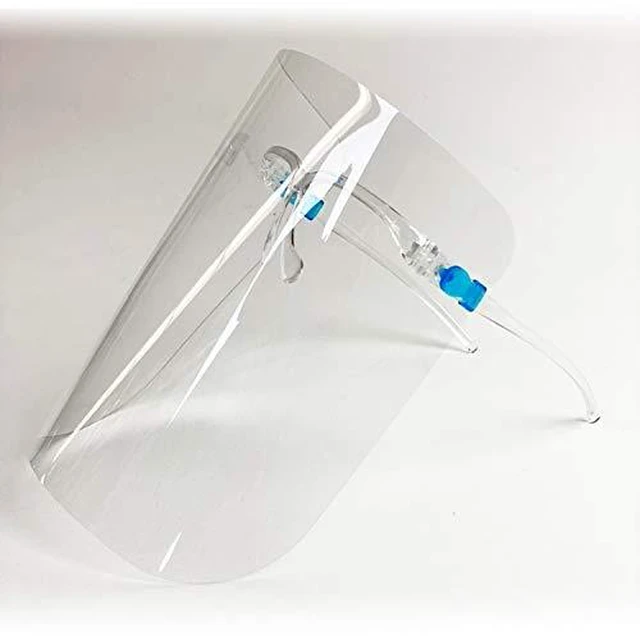 Alt view image 2 of 4 - Reusable Unisex Anti-Dust Clear Protective Glasses Style Visor Anti-Fog Mouth Cover Full Face Shield