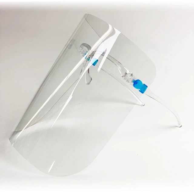 Alt view image 4 of 4 - Reusable Unisex Anti-Dust Clear Protective Glasses Style Visor Anti-Fog Mouth Cover Full Face Shield