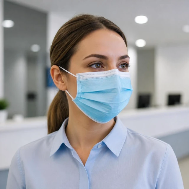 Alt view image 4 of 7 - 2000 PC 3-Ply Disposable Face Masks Blue Earloop Dental Protective Mask