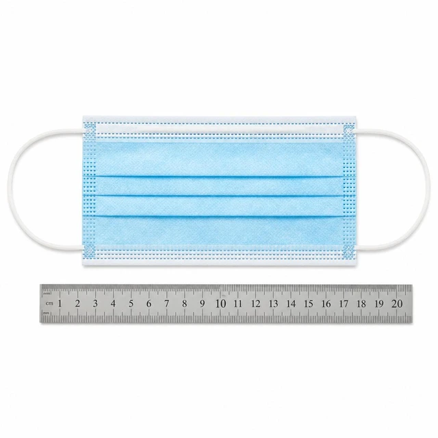Alt view image 7 of 7 - 2000 PC 3-Ply Disposable Face Masks Blue Earloop Dental Protective Mask
