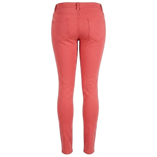 Alt view image 2 of 2 - La Bijou 611S Ultra Stretch Skinny Pants Jeggings for Women Juniors, Coral, L