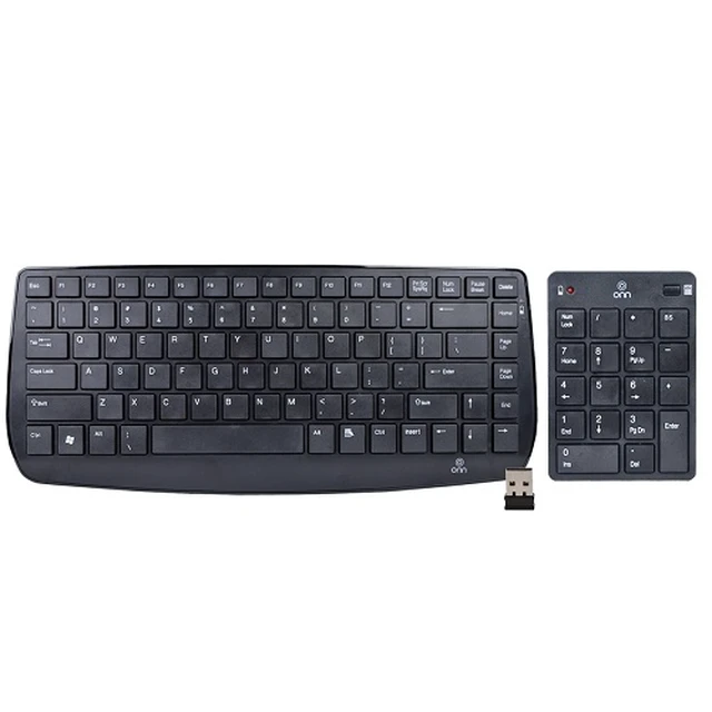 Alt view image 2 of 5 - Onn 2.4GHz 87-Key Wireless Keyboard & 18-Key Keypad w/ USB Receiver - Black