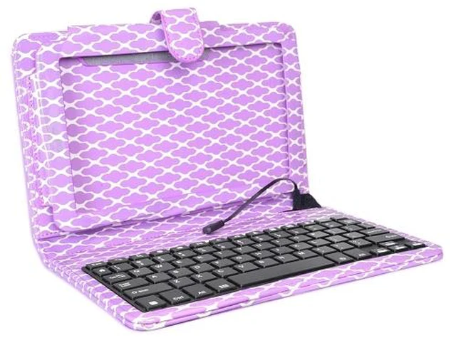 Main image of Digital2 ACK961B Compact 9" Tablet Folio Case Cover w/Micro USB Keyboard-Purple