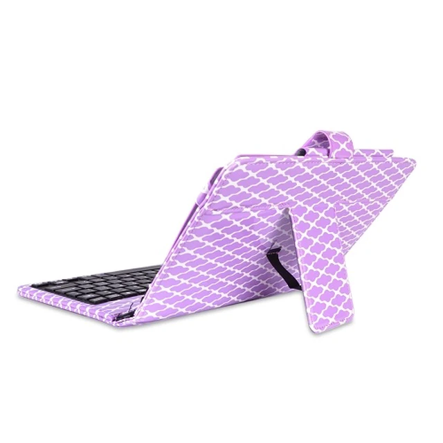 Alt view image 2 of 3 - Digital2 ACK961B Compact 9" Tablet Folio Case Cover w/Micro USB Keyboard-Purple