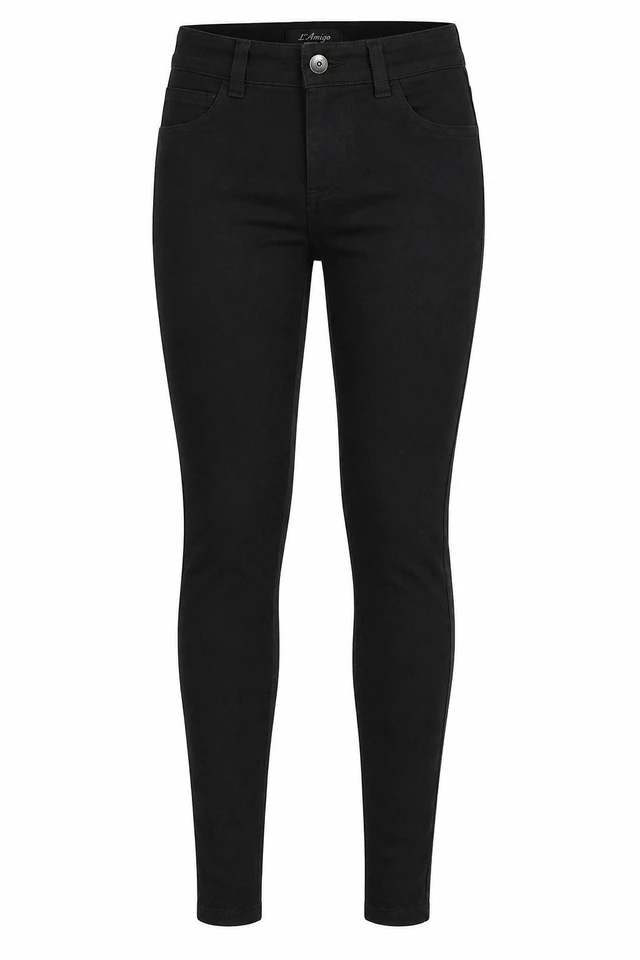 Main image of La Bijou 611 Ultra Stretch Slim Fit Pants Jeggings for Women Juniors, Black, S