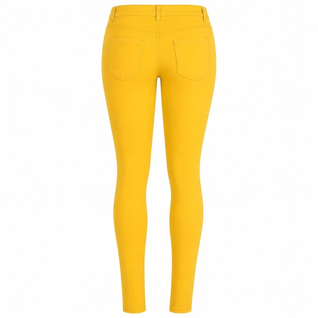 Alt view image 2 of 2 - La Bijou 611 Ultra Stretch Slim Fit Pants Jeggings for Women Juniors, Lemon, S