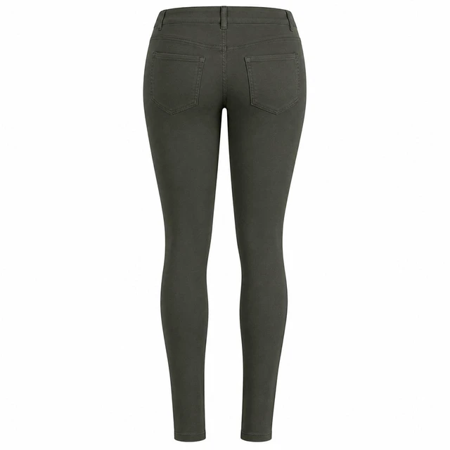 Alt view image 2 of 2 - La Bijou 611 Ultra Stretch Slim Fit Pants Jeggings for Women Juniors, Olive, M