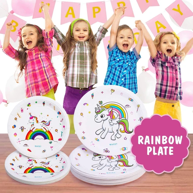 Alt view image 4 of 7 - 116 Pcs Unicorn Balloon Plates Cups Napkins Straws Birthday Party Supplies Set