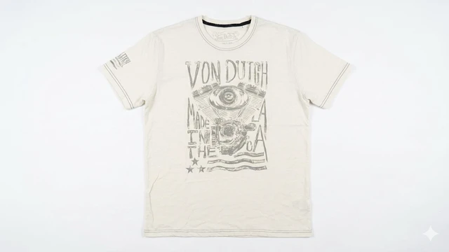 Main image of Von Dutch Men's "Made In The" Short Sleeve Crew Neck T-Shirt White, XL