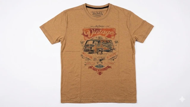 Main image of Von Dutch Men's "No Excuses" Short Sleeve Crew Neck T-Shirt Yellow, L