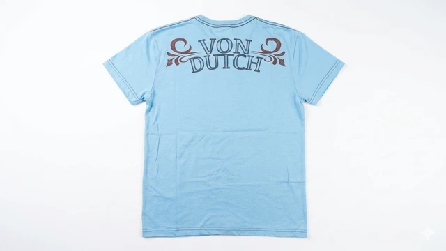 Alt view image 2 of 3 - Von Dutch Men's "American Craftsmanship" Short Sleeve Crew Neck T-Shirt Baby Blue, XL