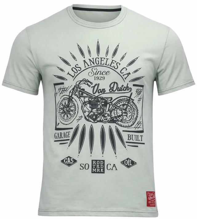 Main image of Von Dutch Mens Los Angeles 1929 Motorcycle Graphic TShirt Sage Green 2XL