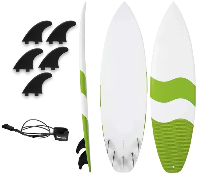 Main image of Ocean Waves Surfing Beach Boards Fiberglass Surfboard Durable and Flexible 6'10"