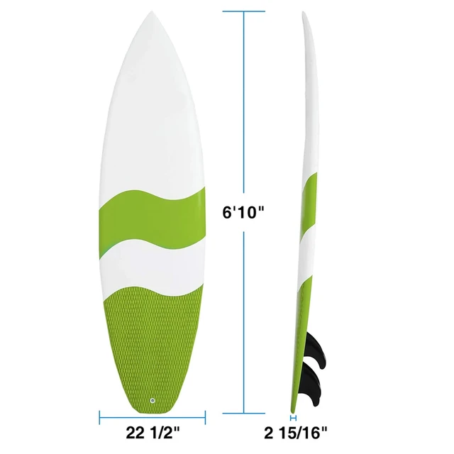 Alt view image 6 of 7 - Ocean Waves Surfing Beach Boards Fiberglass Surfboard Durable and Flexible 6'10"