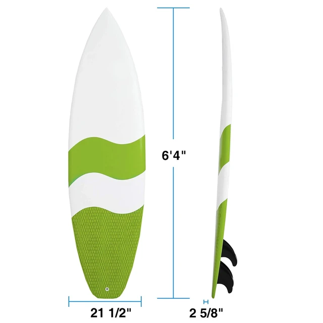 Alt view image 2 of 7 - Ocean Waves Surfing Beach Boards Fiberglass Surfboard Durable and Flexible 6'4"