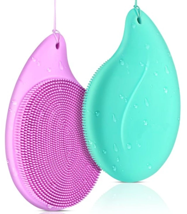 Main image of 2 PCS Soft Silicone Face Cleansing Massaging Scrubber Exfoliator Brush