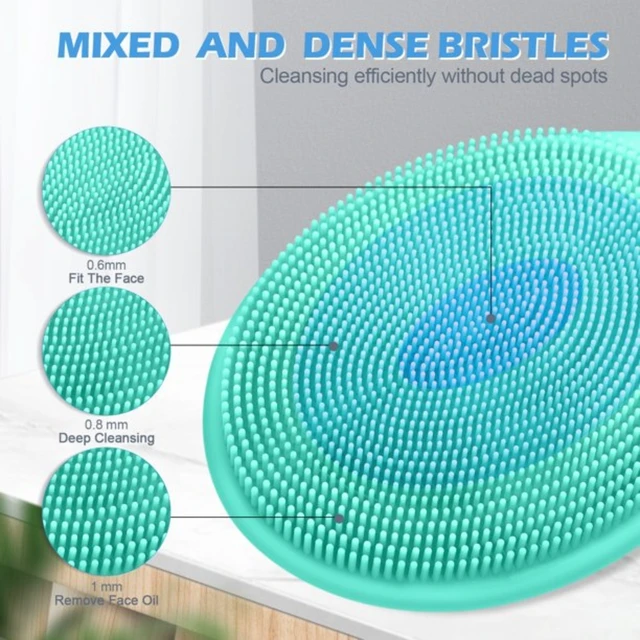Alt view image 3 of 7 - 2 PCS Soft Silicone Face Cleansing Massaging Scrubber Exfoliator Brush
