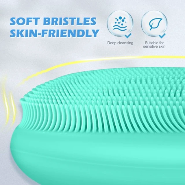 Alt view image 4 of 7 - 2 PCS Soft Silicone Face Cleansing Massaging Scrubber Exfoliator Brush