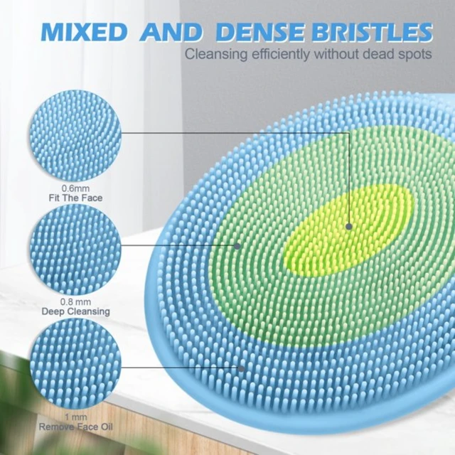 Alt view image 3 of 7 - 2 PCS Soft Silicone Face Cleansing Massaging Scrubber Brush with Storage Case
