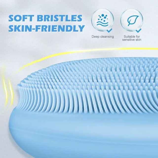 Alt view image 4 of 7 - 2 PCS Soft Silicone Face Cleansing Massaging Scrubber Brush with Storage Case