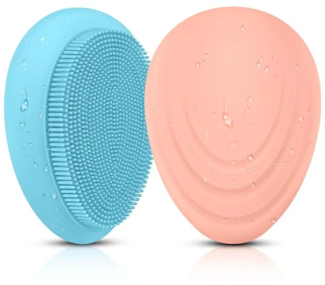 Main image of 2pcs Silicone Facial Cleansing Soft Massaging Brush Face Massager & Storage Case