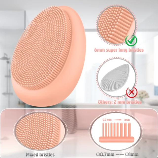Alt view image 3 of 7 - 2pcs Silicone Facial Cleansing Soft Massaging Brush Face Massager & Storage Case