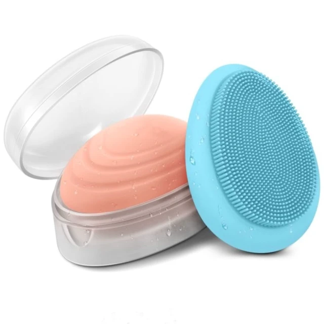Alt view image 7 of 7 - 2pcs Silicone Facial Cleansing Soft Massaging Brush Face Massager & Storage Case