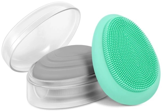 Main image of 2pcs Silicone Facial Cleansing Soft Massaging Brush Face Massager & Storage Case