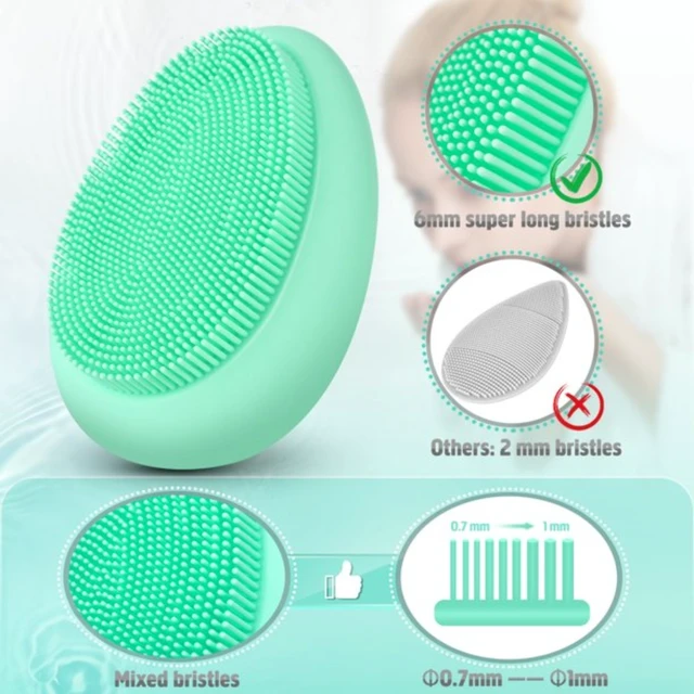 Alt view image 3 of 7 - 2pcs Silicone Facial Cleansing Soft Massaging Brush Face Massager & Storage Case