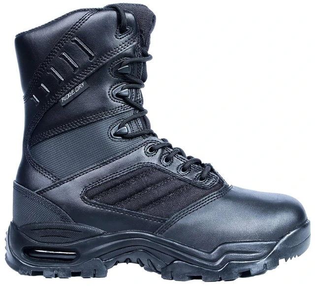 Alt view image 7 of 7 - Ridge Footwear Men's Ultimate Zipper 8" Leather Boot Rip-Stop Nylon Waterproof - Size 4.5