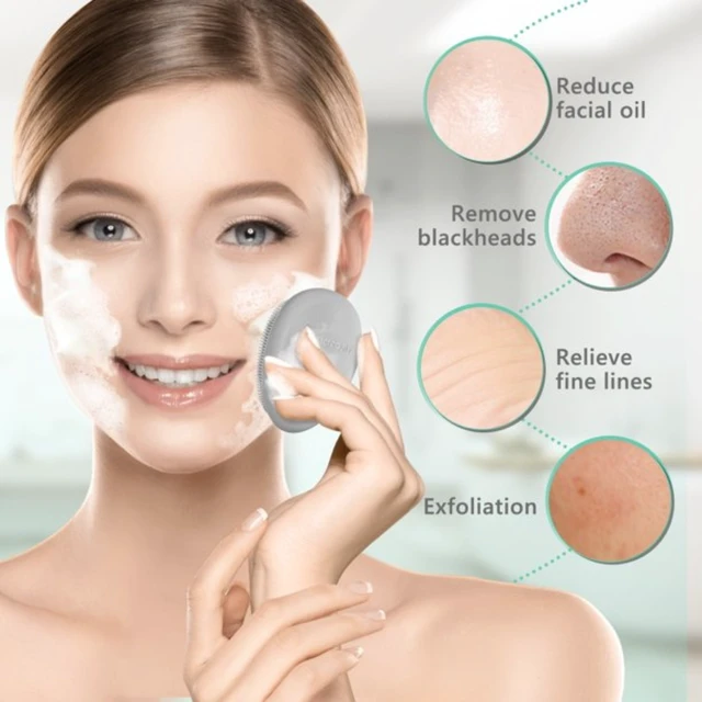 Alt view image 4 of 7 - 2pcs Silicone Facial Cleansing Soft Massaging Brush Face Massager & Storage Case