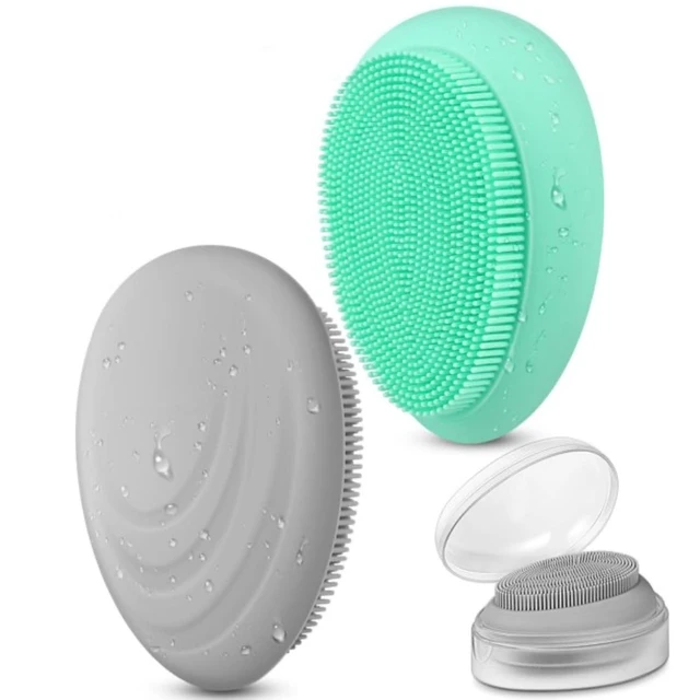 Alt view image 7 of 7 - 2pcs Silicone Facial Cleansing Soft Massaging Brush Face Massager & Storage Case