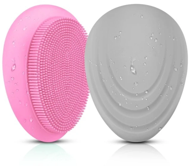 Main image of 2pcs Silicone Facial Cleansing Soft Massaging Brush Face Massager & Storage Case