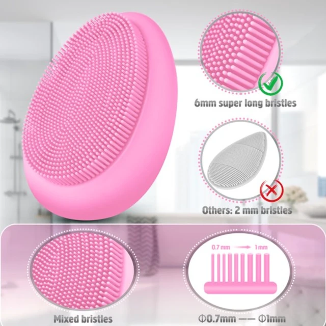Alt view image 3 of 7 - 2pcs Silicone Facial Cleansing Soft Massaging Brush Face Massager & Storage Case