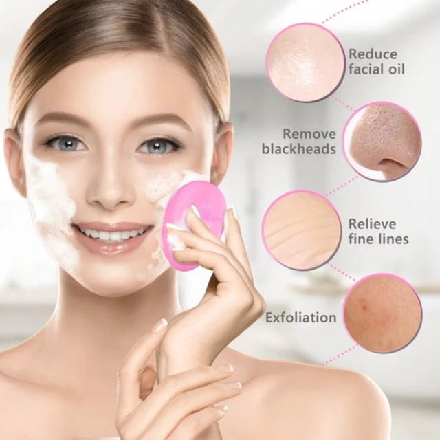 Alt view image 4 of 7 - 2pcs Silicone Facial Cleansing Soft Massaging Brush Face Massager & Storage Case